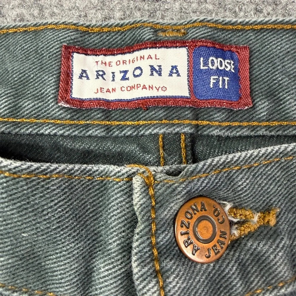 Arizona Mens Loose Fit Jeans 32x33 Green Baggy Straight Y2K Skater Vintage